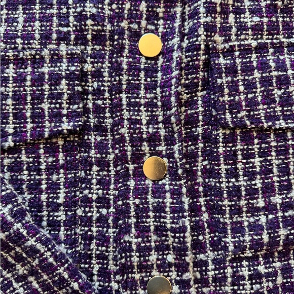Women's House of Harlow 1960 Purple Blazer Chic Style Tweed Workwear Size M - Picture 3 of 6